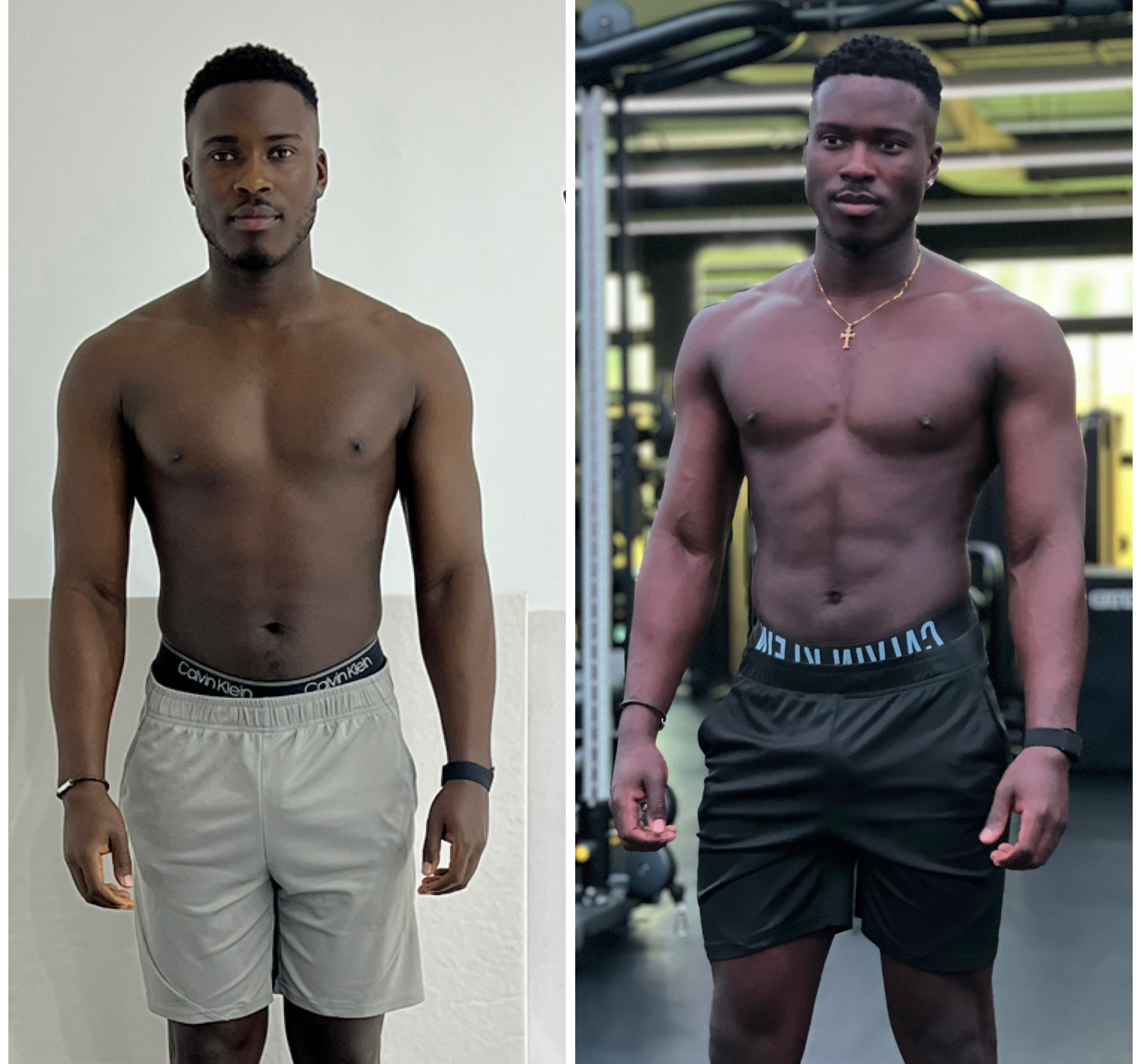 Client transformation before and after photo