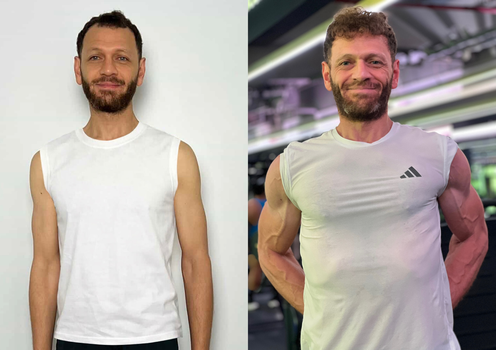 Client transformation before and after photo