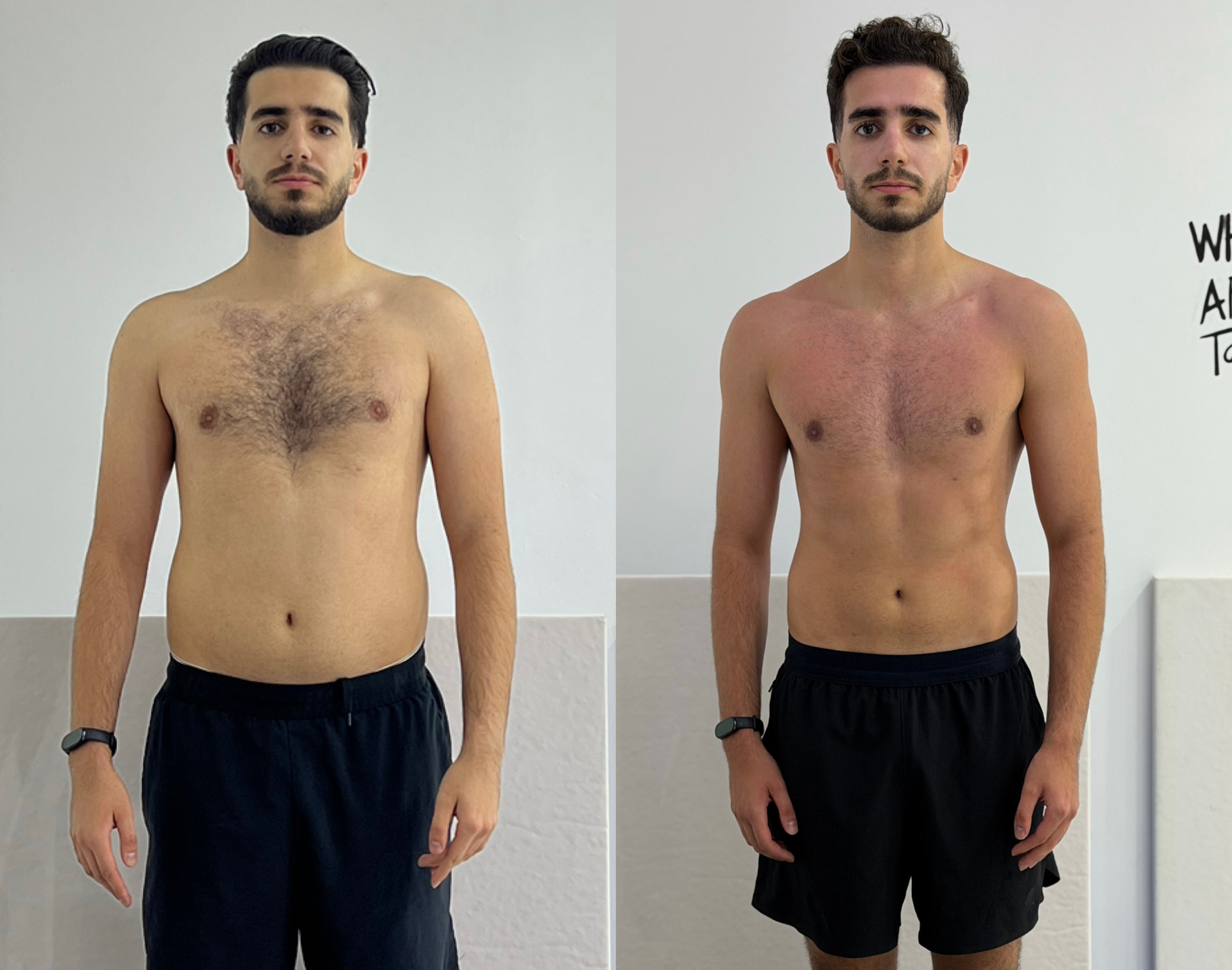 Client transformation before and after photo