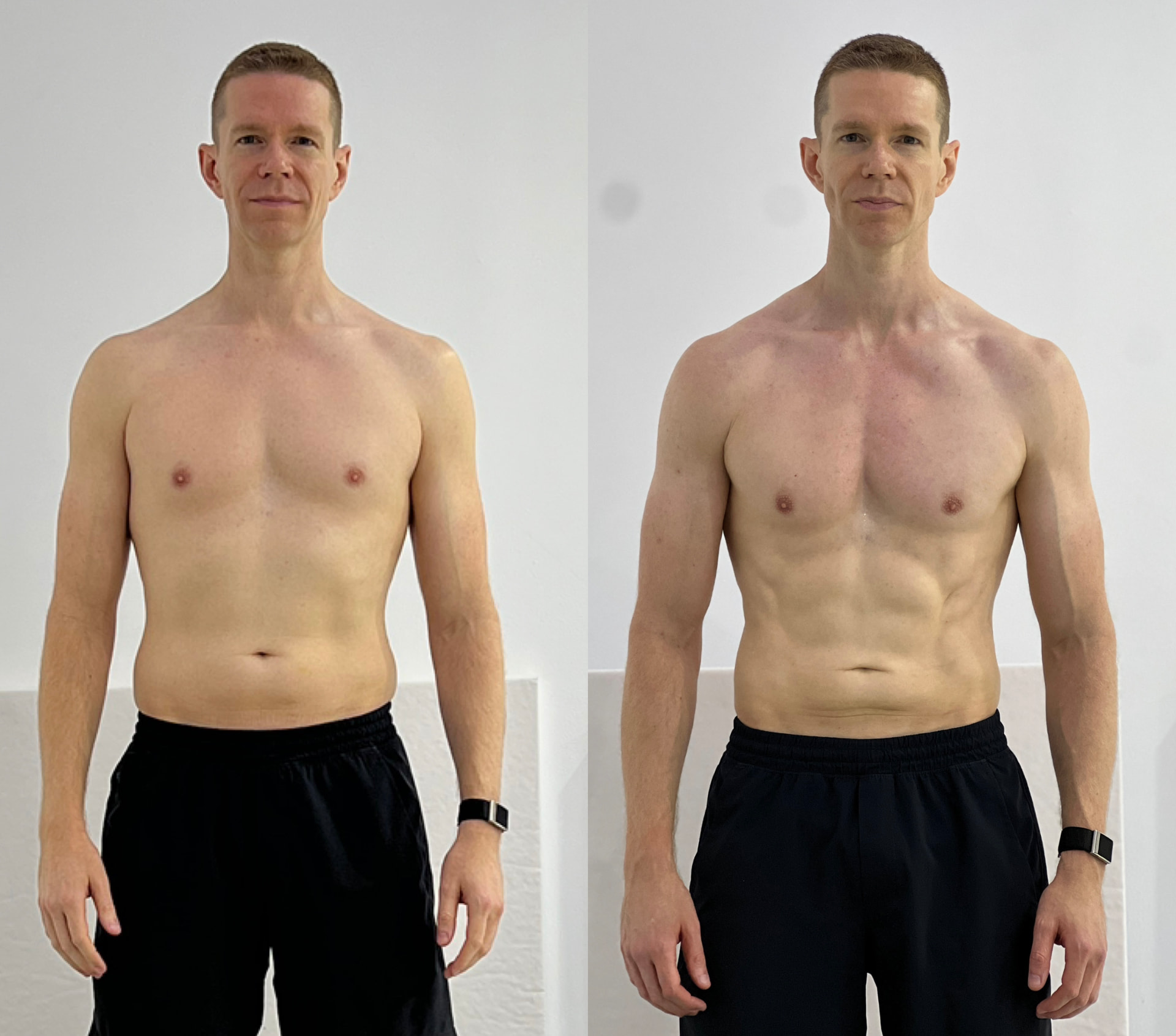 Client transformation before and after photo