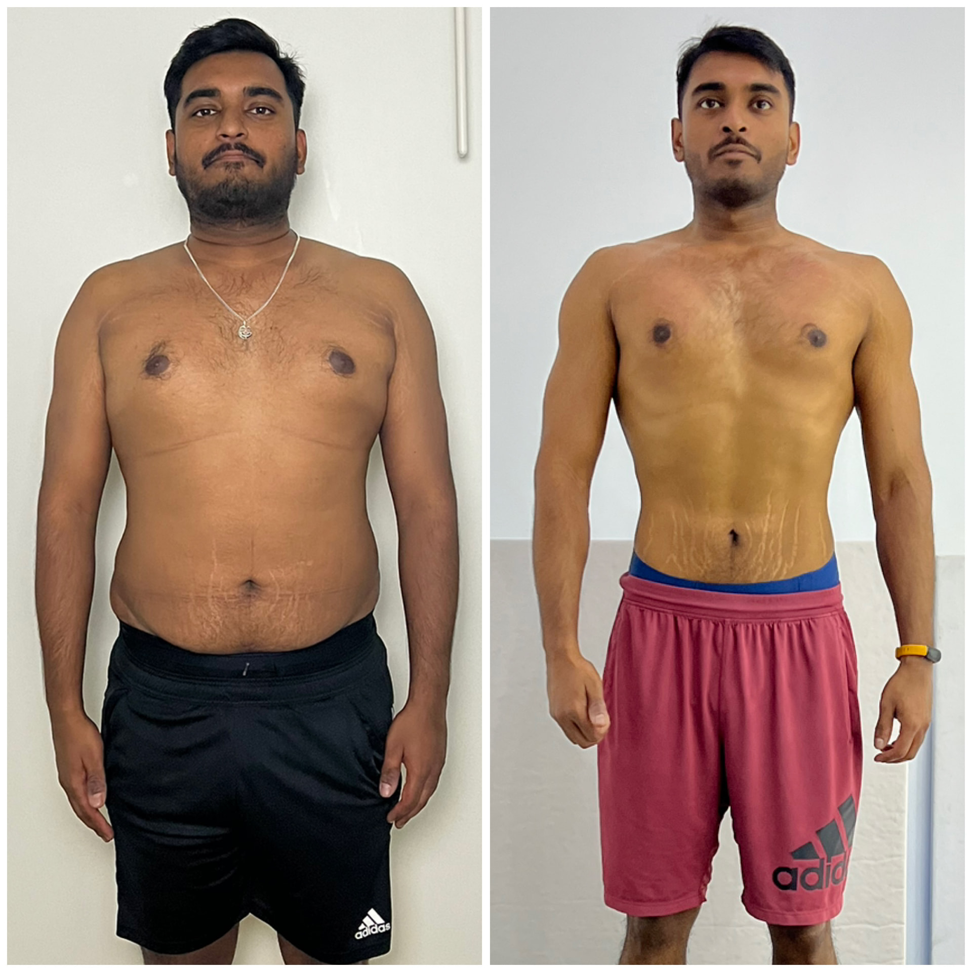 Client transformation before and after photo